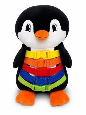 Buckle Toys Blizzard Penguin Montessori Activity Plush Buckle Learning Toy